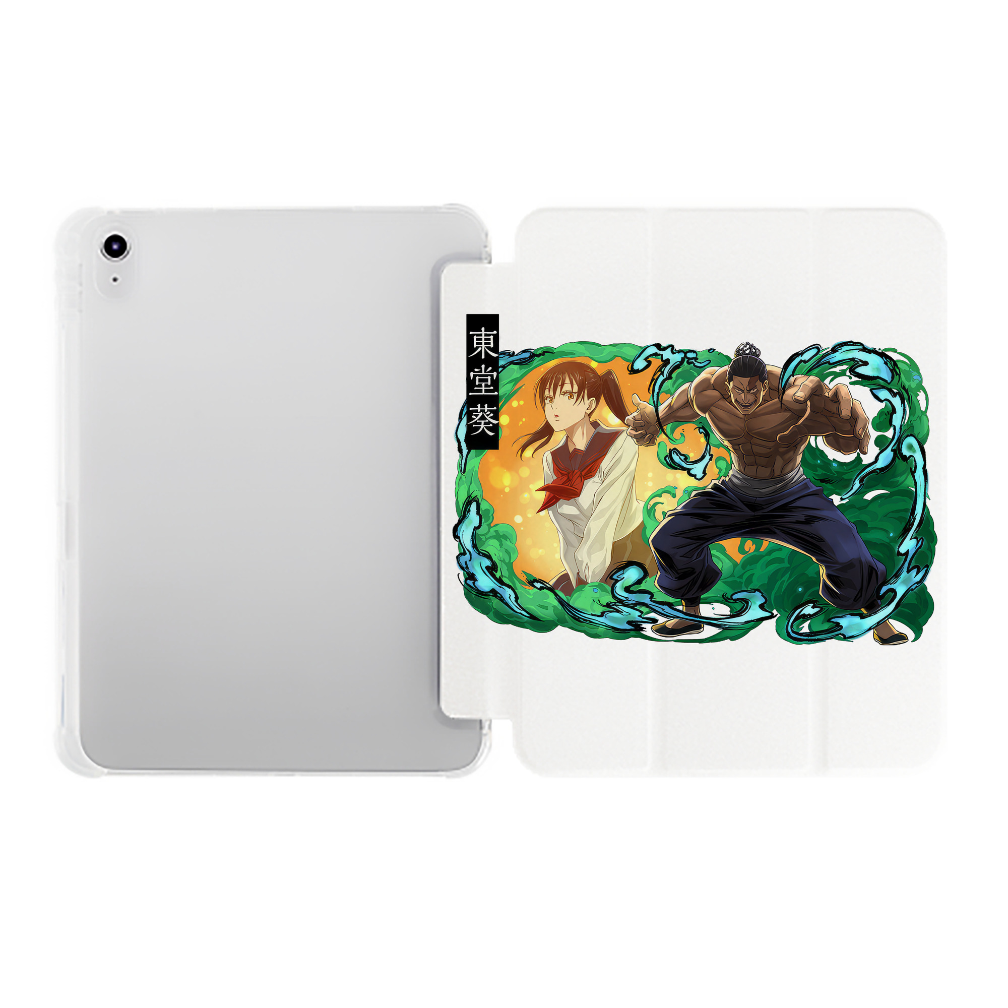（画像用） 呪術廻戦 Jujutsu Kaisen IPad ケース ペン収納付き 三つ折りスタンド PUレザー×シリコン 対応機種9.5/10.5/10.9インチ
